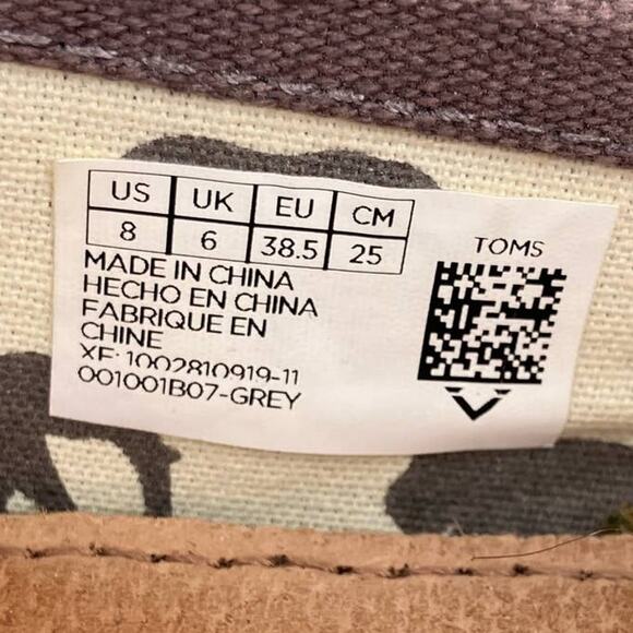 Toms Dark Gray Classic Canvas Alpargata Slip On Lightweight Loafer Flats Shoes - Picture 4 of 12